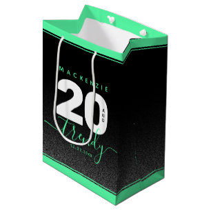 Moderne Girly Mint Green 20 und Trendy Mittlere Geschenktüte