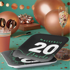 Moderne Girly Mint Green 20 und Trendy Pappteller