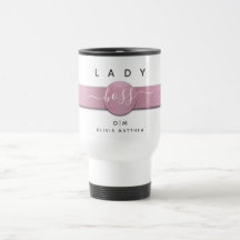 Moderne Girly Monogram Name Chic Lady Boss Script