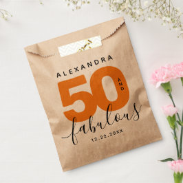 Moderne Girly Orange 50 und fabulous Geschenktütchen