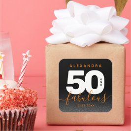 Moderne Girly Orange 50 und fabulous Quadratischer Aufkleber