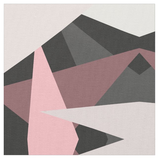 Moderne Girly Pink Black Geometric Art Stoff (Nahaufnahme)
