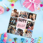 Moderne Girly Pink Friends Foto Collage Geburtstag Karte<br><div class="desc">Diese moderne und lustige Geburtstagskarte ist perfekt für Ihren Freund oder Familienmitglied. Es verfügt über ein 8-Foto-Collage-Raster, fett formatierten Schriftart, handgeschriebene Unterschriftentypografie und eine besondere Nachricht an das Geburtstagsmädchen, dessen Alter stolz dargestellt wird. (Das Alter kann auf eine beliebige Zahl geändert werden.) Die Farbgebung umfasst gürtelrosa, schwarz und weiß. Es...</div>