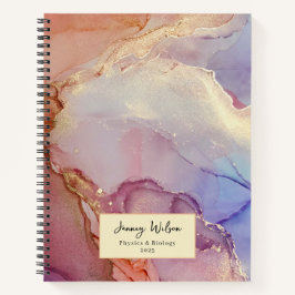 Moderne Girly Uni Subjects Spiral Notebook Notizbuch