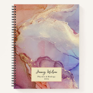Moderne Girly Uni Subjects Spiral Notebook Notizbuch