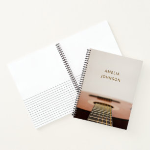 Moderne Gitarre personalisierter Musikername  Notizbuch