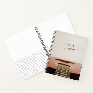 Moderne Gitarre personalisierter Musikername Notizbuch