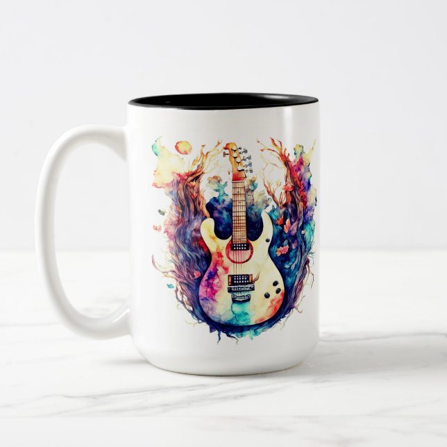 Moderne Gitarre Zweifarbige Tasse (Links)