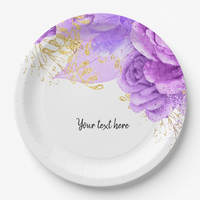 Moderne Glam Chic Blume für jeden Anlaß Pappteller (Vorderseite)