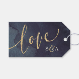 Moderne Glam Night Imitats Gold Glitzer Kalligraph Geschenkanhänger