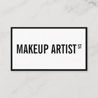 Moderne Glam Schwarz Straße Schilder Makeup Künstl Visitenkarte