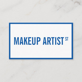 Moderne Glam weiß blaue Straße Zeichen Makeup Küns Visitenkarte