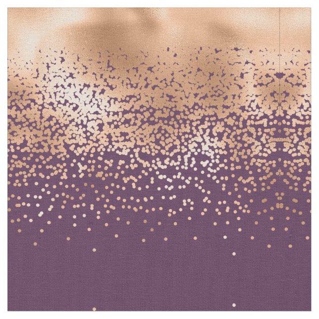 Moderne Glamour Gold Lila Polka Dot Gradient Stoff (Nahaufnahme)