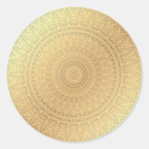 Moderne Glamour-Goldmuster-Leervorlage Elegant Runder Aufkleber