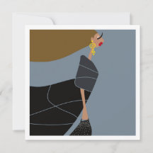 Moderne Glamour-Modekunstkarte Miss Jazzy