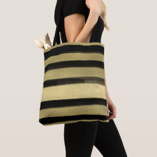 Moderne Glamour Schwarz & Gold Pinselstrich Streif