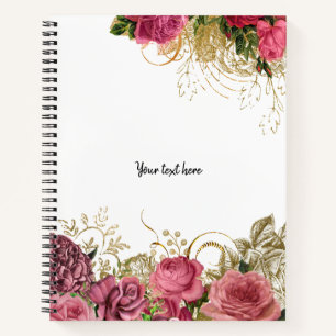 Moderne glamouröse Blume Notizbuch