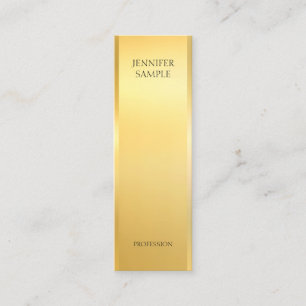 Moderne glamouröse Imitate Gold Elegante Vorlage Mini Visitenkarte
