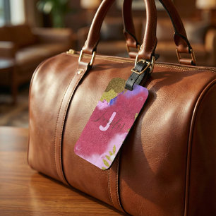 Moderne Glamouröse Pink Gold Glitter Abstract Gepäckanhänger