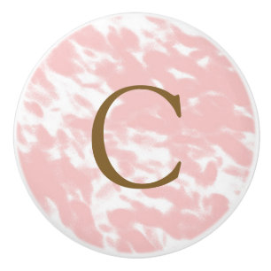 Moderne glamouröse Punkte Rosa und Weiß Chic Elega Keramikknauf