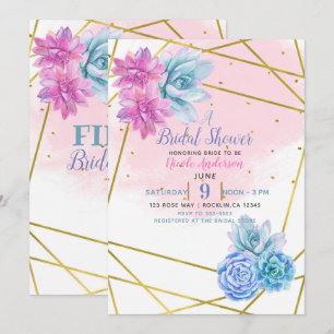 Moderne glamouröse südwestliche Fiesta-Blumen-Sukk Einladung