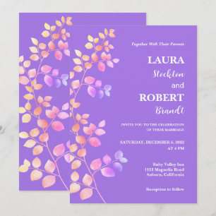 Moderne glänzende florale Hochzeitseinladung Einladung