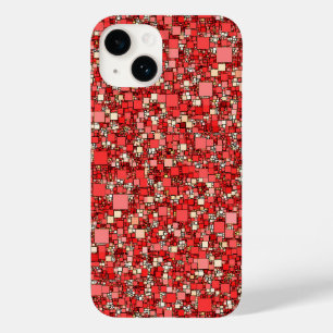 Moderne glänzende Glittermuster Rot Koralle Gold Case-Mate iPhone 14 Hülle