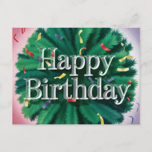 Moderne glänzende Happy-Birthday-Typografie Feiertagspostkarte
