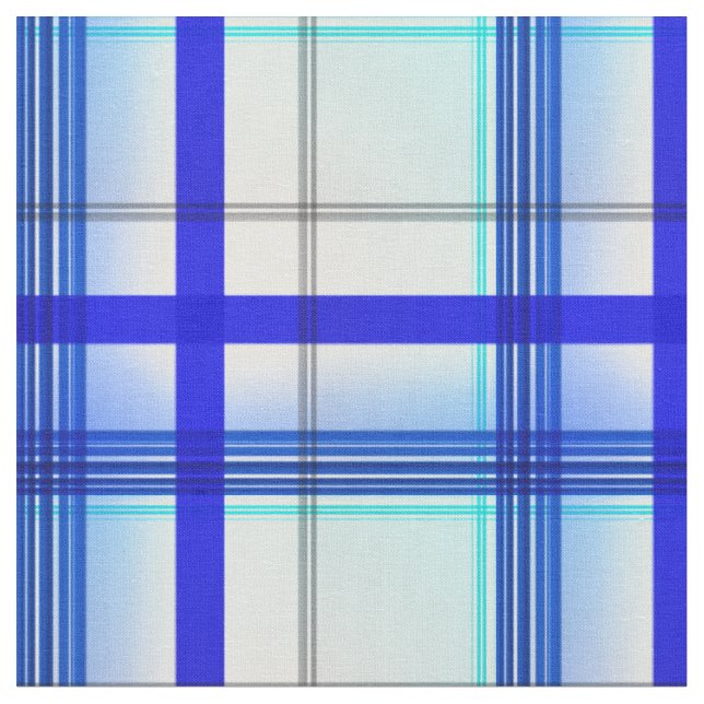 Moderne glänzende Karierte Karo Azure Blue Tones Stoff (Nahaufnahme)