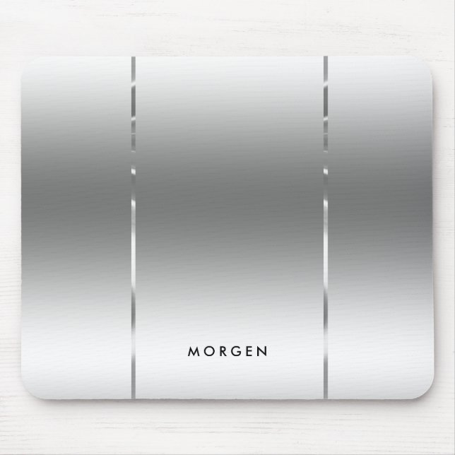Moderne, glänzende silbergraue Hintergrundfarbe Mousepad (Vorne)