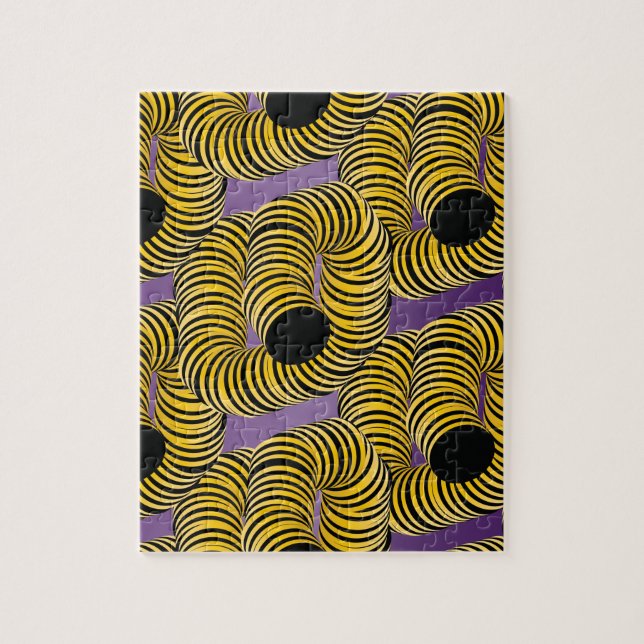 Moderne, glänzende Trippy-Tunnel Gelbe Biene Puzzle (Vertikal)