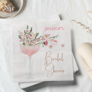 Moderne Glas-Wildblumen-Brautparty-Papier-Serviett Serviette