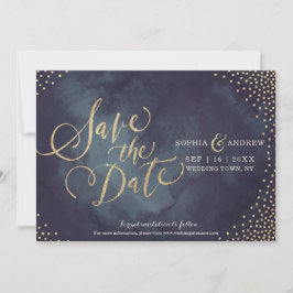 Moderne Glattgold-Glitzer-Kalligraphie Save the Da Save The Date