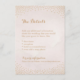 Moderne Glattleder Rose Gold Konfetti Detailkarte Begleitkarte