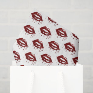 Moderne Glitter-Lippen Valentinstag-Muster Seidenpapier