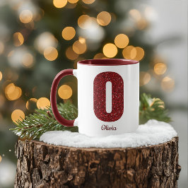 Moderne Glitter-Monogramm-O-Tasse mit Namen Tasse