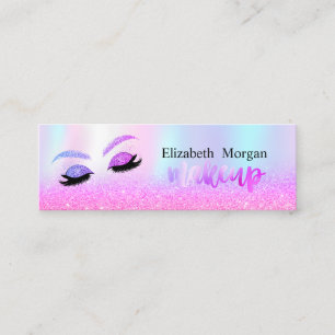 Moderne Glitter Ombre Elegante Wimpern, Holografis Mini Visitenkarte
