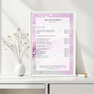 Moderne Glitter-Salon-Preisliste Poster