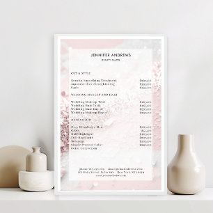 Moderne Glitter-Salon-Preisliste Poster