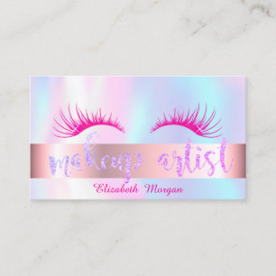 Moderne Glitter Wimpern, Makeup Artist Holografisc Visitenkarte