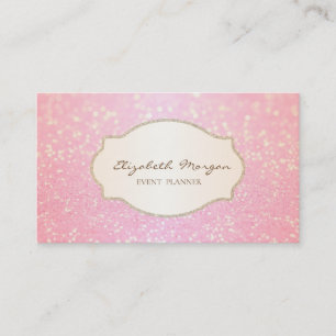 Moderne Glitterie Bokeh Gold Glitzer Frame Visitenkarte