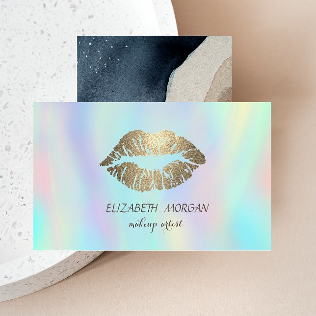 Moderne Glitterie-Lippen,Holographischer Makeup-Kü Visitenkarte (Von Creator hochgeladen)