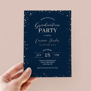 Moderne Glitz Graduiertenparty - Einladung