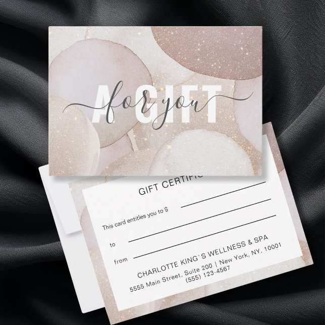 Moderne Glitzer Geschenkgutscheine Flachkarte (Modern Salon Glitter Gift Certificates personalized)