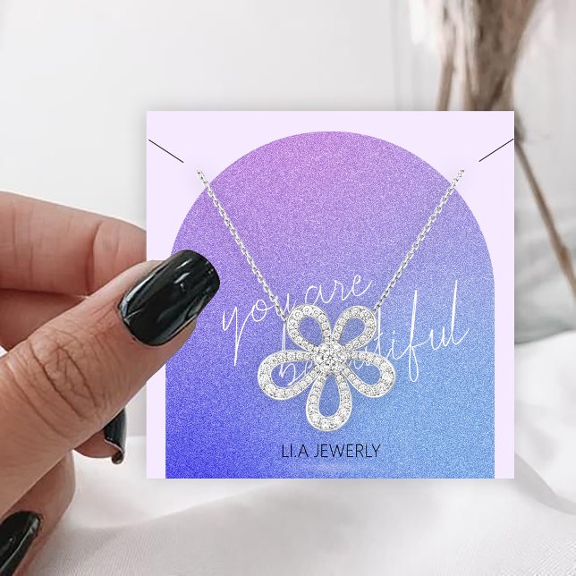 Moderne Glitzer Handmade Schmuck Necklace Display Quadratische Visitenkarte (Von Creator hochgeladen)