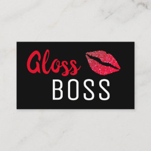Moderne Glitzer Lip Gloss Boss Makeup Business Car Visitenkarte