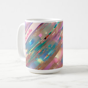 Moderne Glitzer Opal Holographic Collection Kaffeetasse