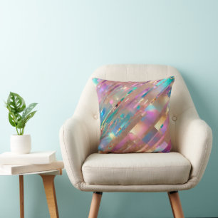 Moderne Glitzer Opal Holographic Collection Kissen