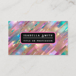Moderne Glitzer Opal Holographic Collection Visitenkarte