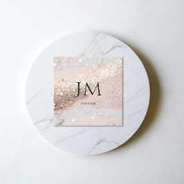 Moderne Glitzer Salon Business Card Quadratische Visitenkarte